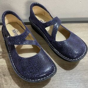 Women's ALEGRIA Blueberry Dottie MARY JANE Leather PLATFORM Comfort SHOES  7